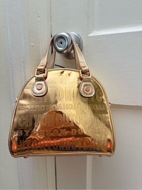 Von Dutch Metallic Rose Gold Mini Dome Satchel